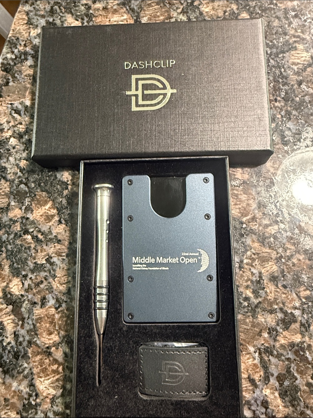 New in the Box! Metal Card Wallet & Tool Set - Blue